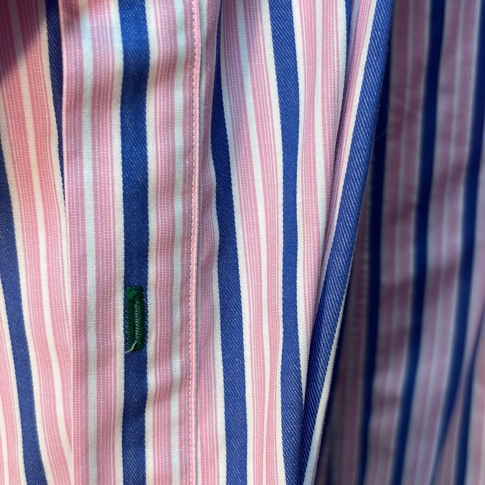 EUC Men's Striped Shirt - Pink and Blue - Picture 9 of 12